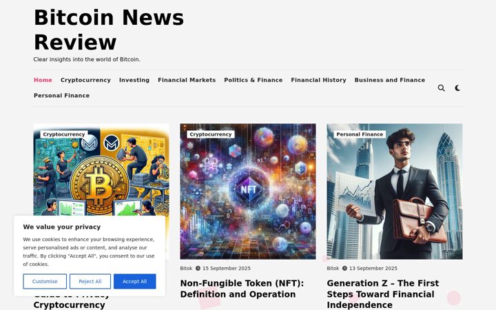 Screenshot of bitcoinnewsreview.com