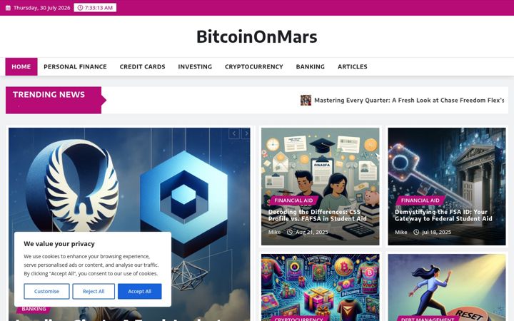 Screenshot ta' bitcoinonmars.com