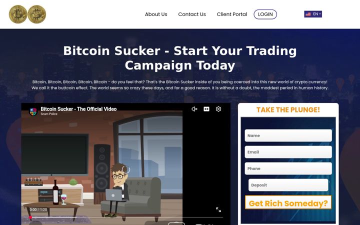 Screenshot of bitcoinsucker.com