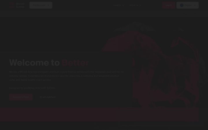 Screenshot of bitcoinsuisse.com