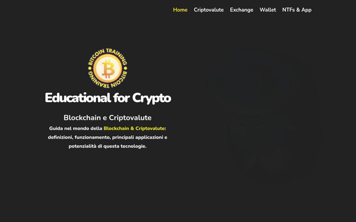 Captură de ecran a bitcointraining.it