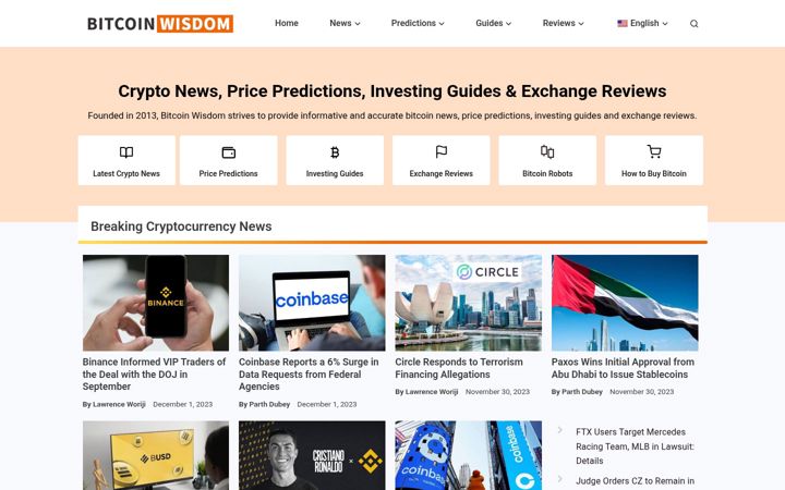 Screenshot of bitcoinwisdom.com