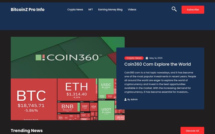 Captură de ecran a bitcoinzpro.info