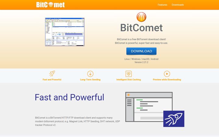 Screenshot of bitcomet.com