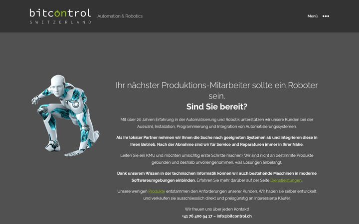 Screenshot of bitcontrol.ch