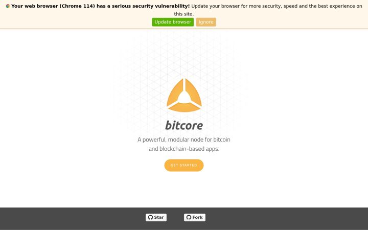 Screenshot di bitcore.io