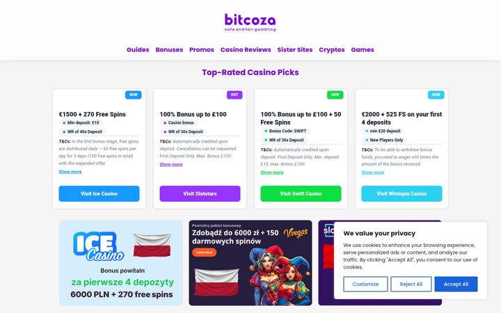 Screenshot of bitcoza.com
