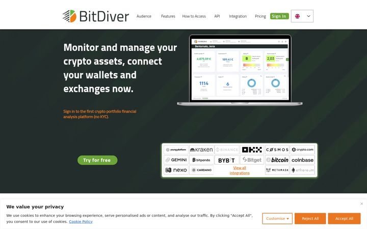 Screenshot of bitdiver.com