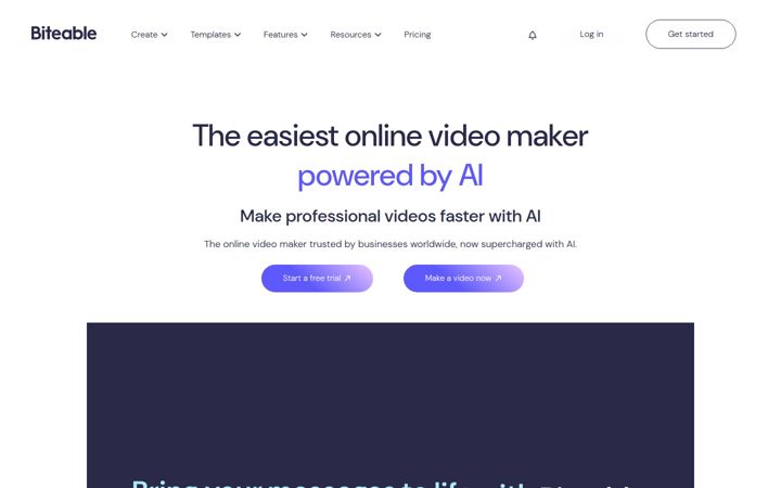 Screenshot ta' biteable.com