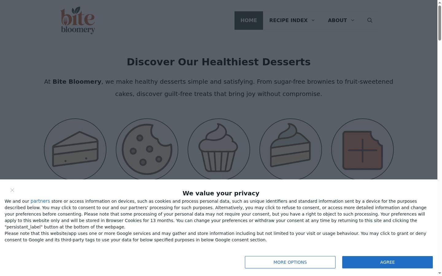 Screenshot del banner di consenso mostrato prima di qualsiasi interazione