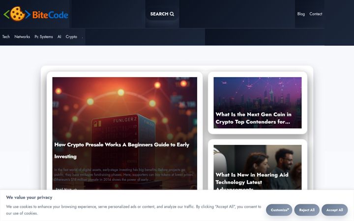 Screenshot di bitecode.co.uk