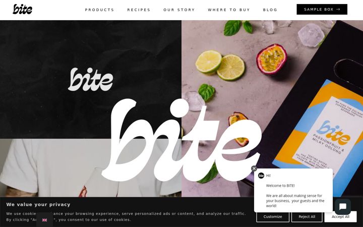 Screenshot of bitedrink.com