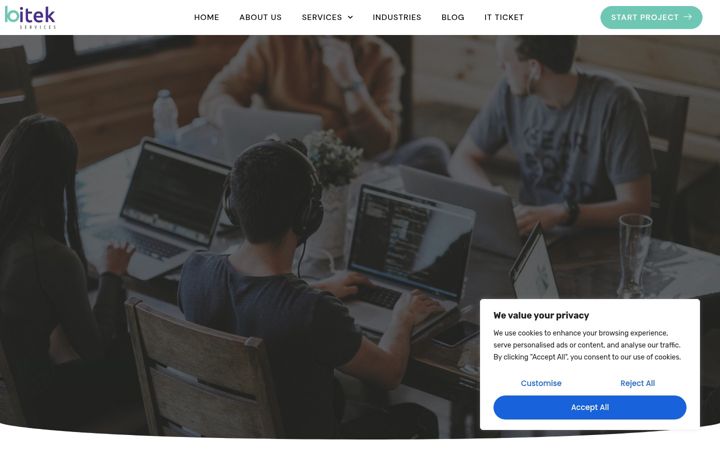 Screenshot of bitekservices.com