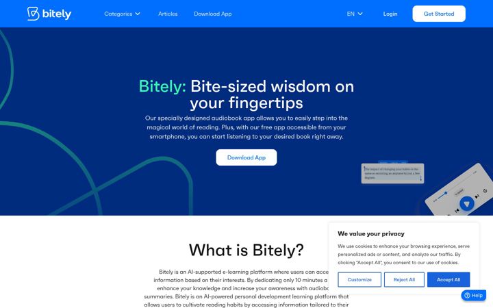 Screenshot of bitely.co