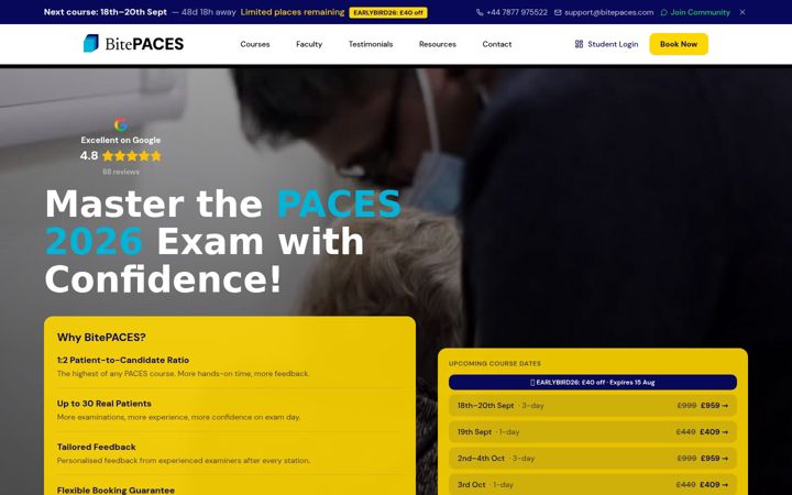 Screenshot of bitepaces.com