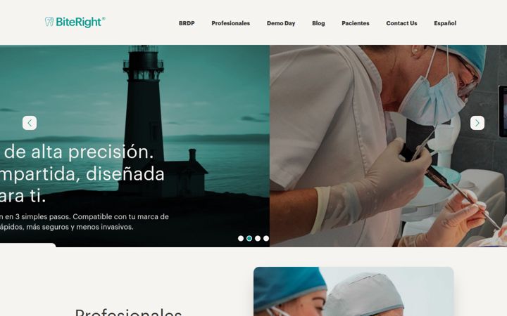 Screenshot of biteright.dental