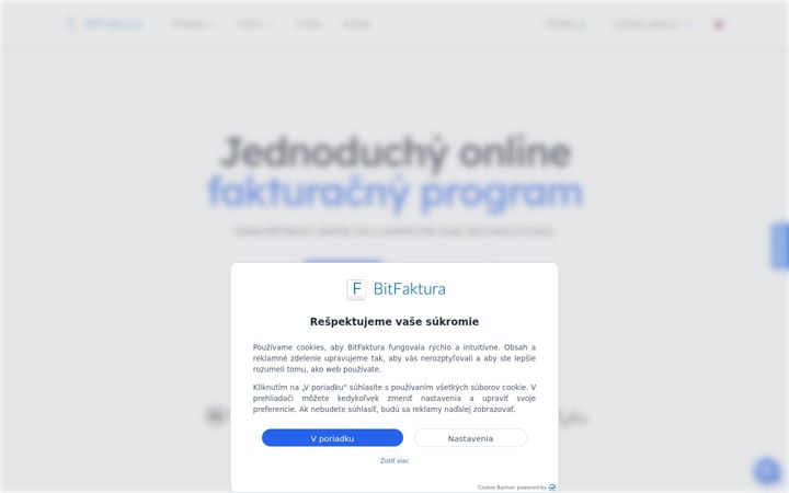 Screenshot di bitfaktura.sk