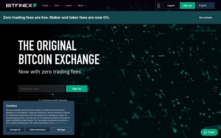 Skjermbilde av bitfinex.com
