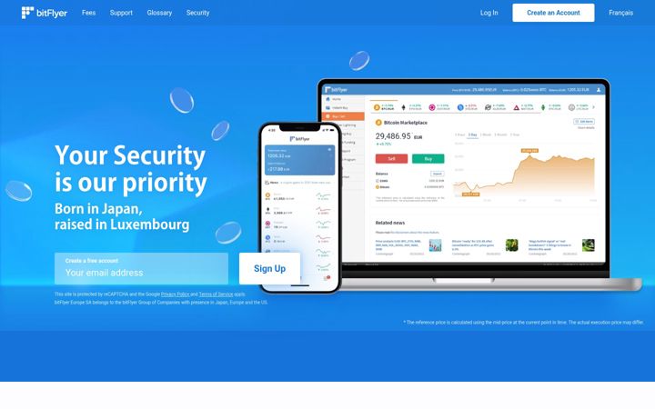 Screenshot of bitflyer.com