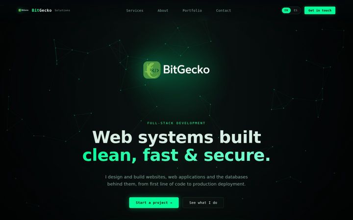Screenshot of bitgecko.net