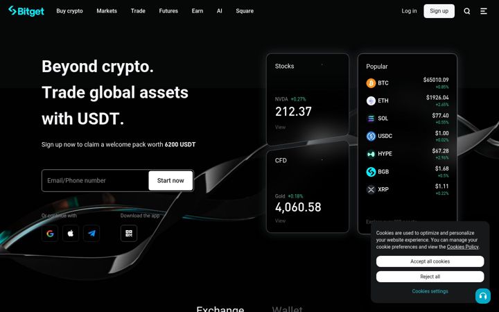 Zrzut ekranu bitget.com