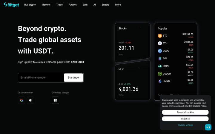 Zrzut ekranu bitgetapp.com