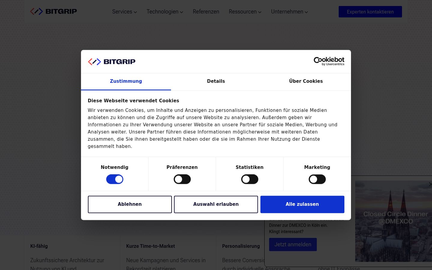 Sutikimo reklamjuostės, rodytos prieš bet kokią sąveiką, ekrano kopija