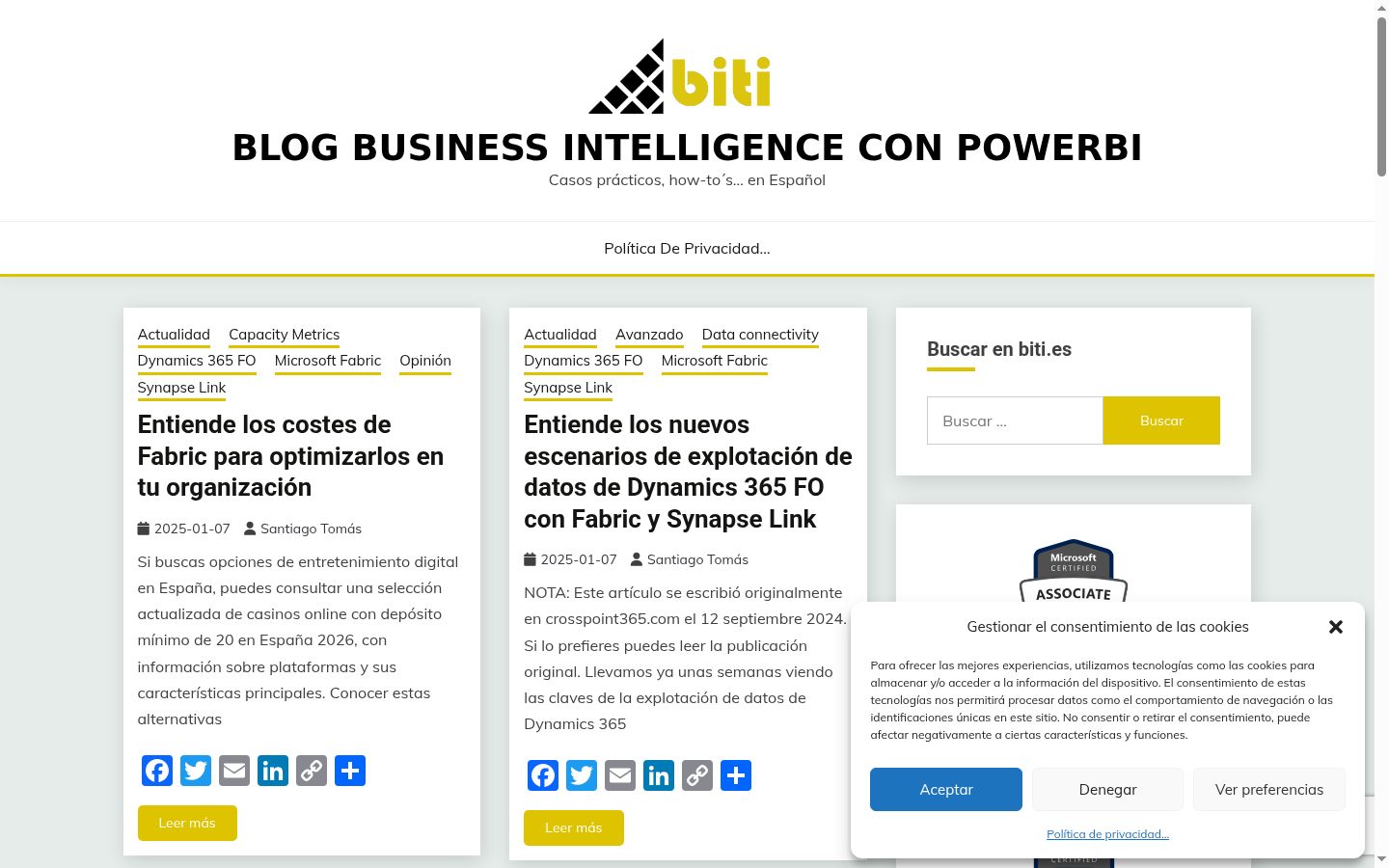 Screenshot del banner di consenso mostrato prima di qualsiasi interazione
