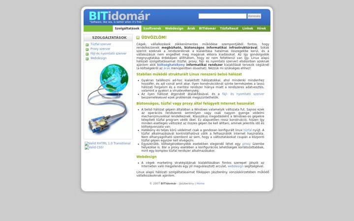 Screenshot ta' bitidomar.hu