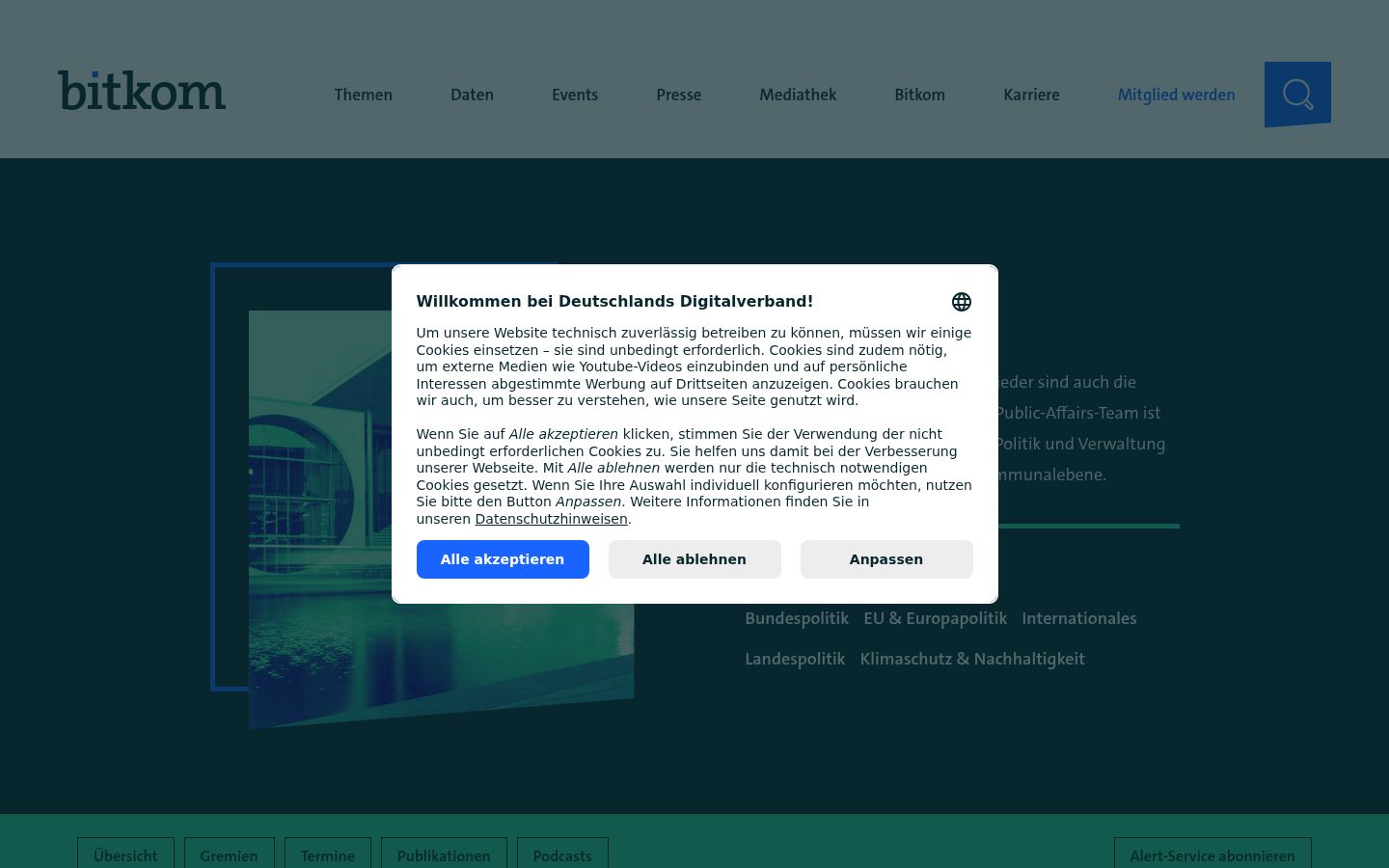 Screenshot del banner di consenso mostrato prima di qualsiasi interazione