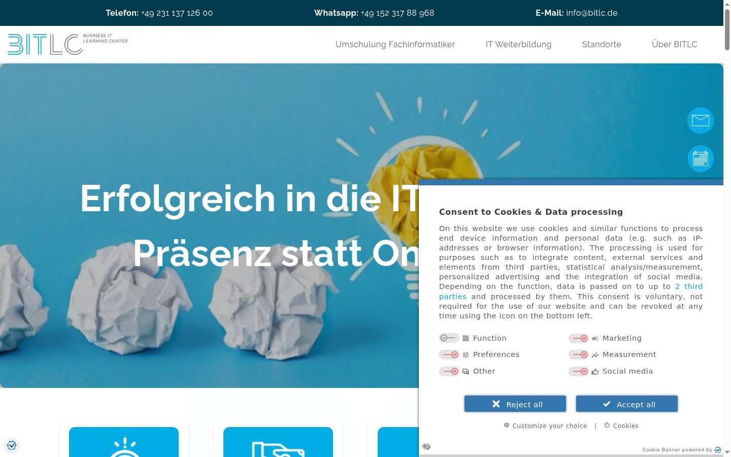 Sutikimo reklamjuostės, rodytos prieš bet kokią sąveiką, ekrano kopija