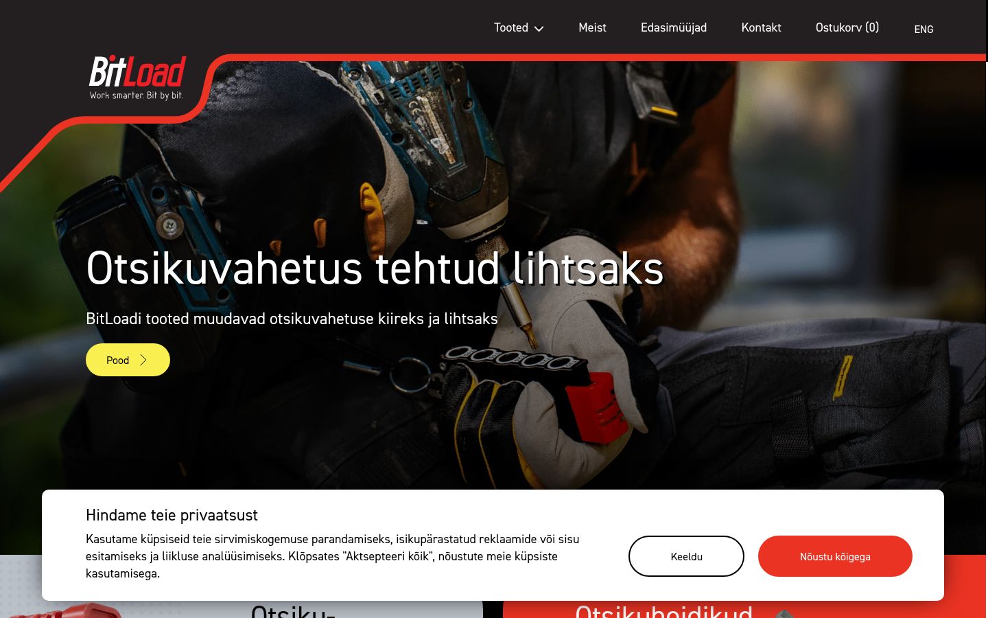 Captura de pantalla del banner de consentimiento mostrado antes de cualquier interacción