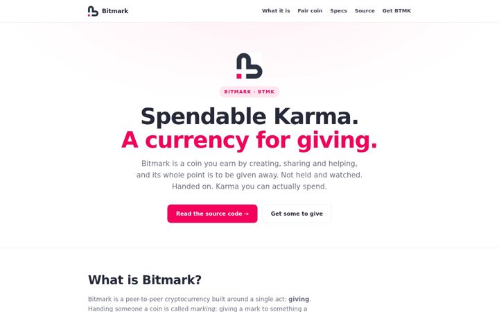 Screenshot of bitmark.co