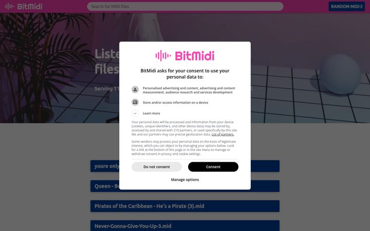 Zrzut ekranu bitmidi.com
