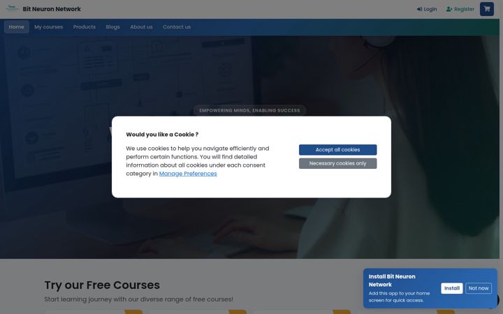 Skärmbild av bitneuronet.com