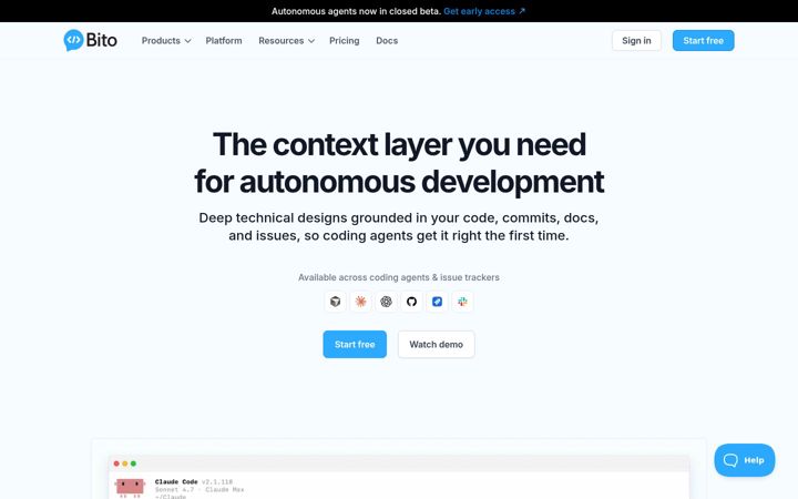 Screenshot of bito.ai