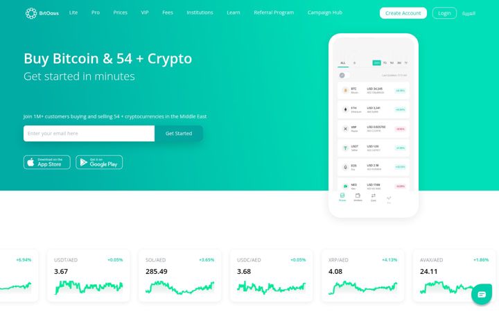Screenshot of bitoasis.net
