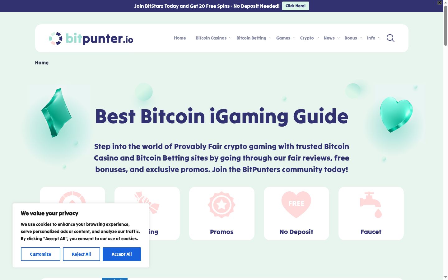 Screenshot del banner di consenso mostrato prima di qualsiasi interazione