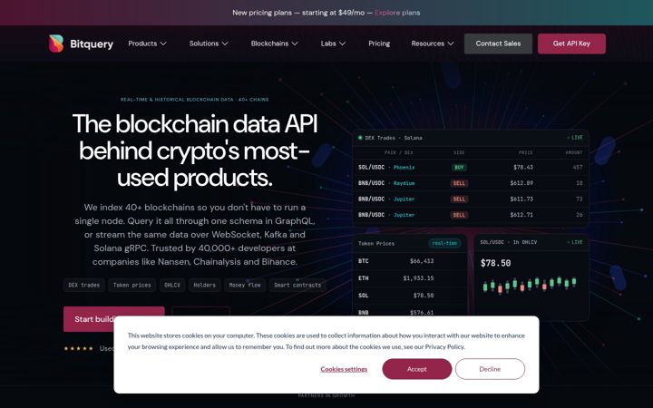 Screenshot of bitquery.io
