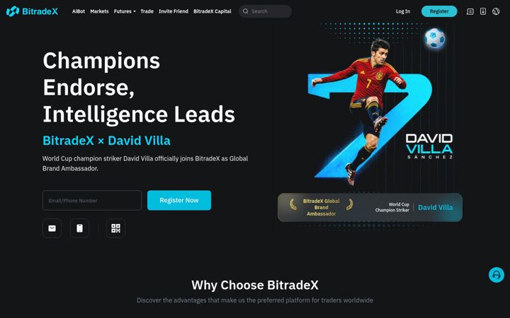 Screenshot of bitradex.ai