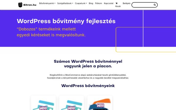 Skärmbild av bitron.hu