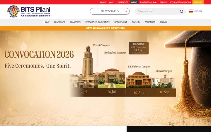 Snimka zaslona za bits-pilani.ac.in