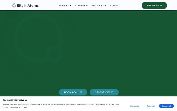 Skärmbild av bitsandatoms.eu