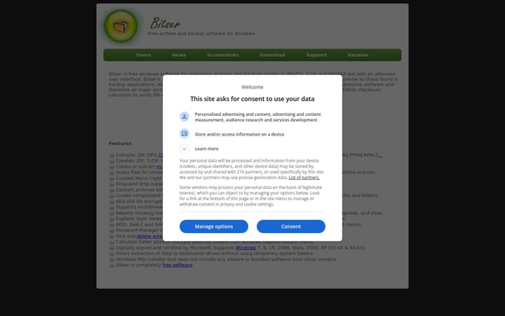 Screenshot stránky bitser.org