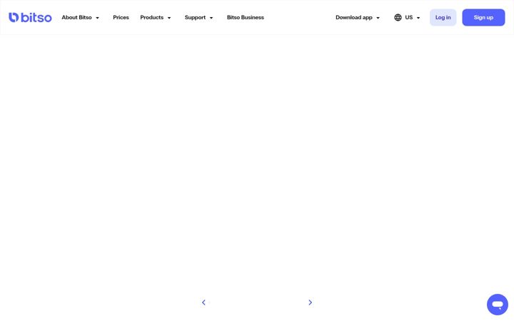 Screenshot stránky bitso.com