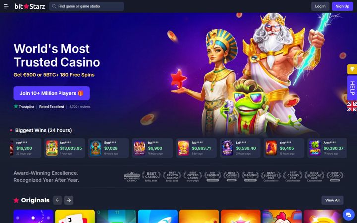Képernyőkép: bitstarz.com