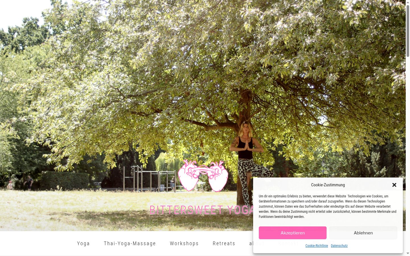 Screenshot of the consent banner shown before any interaction