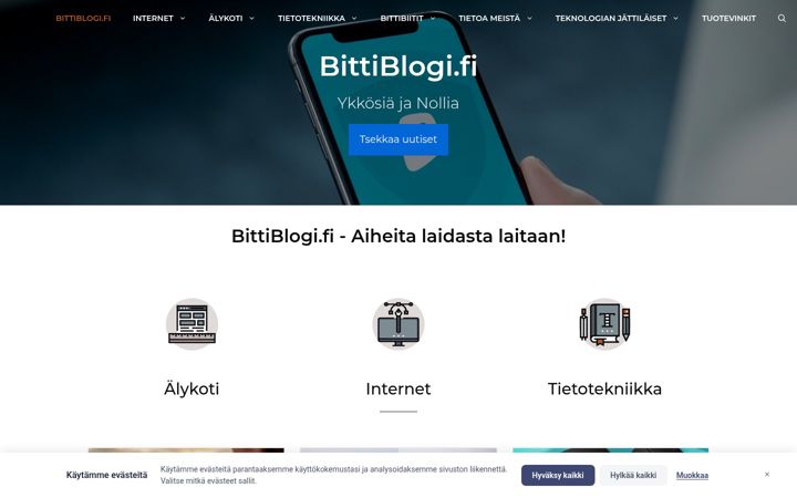 Screenshot of bittiblogi.fi