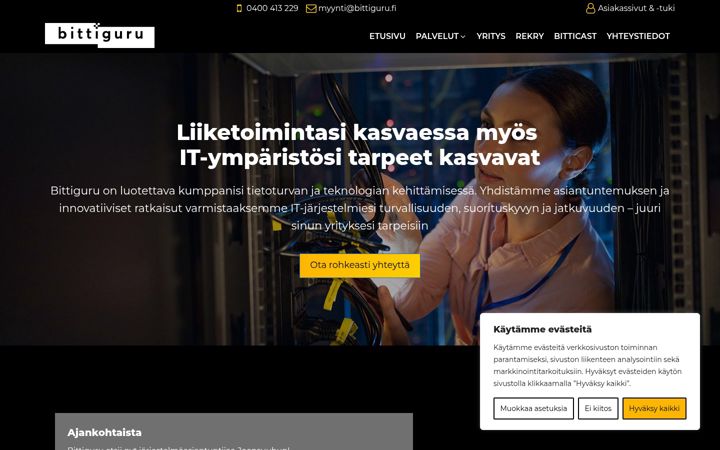 Screenshot of bittiguru.fi