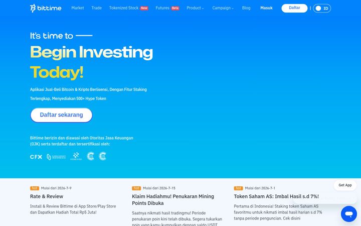 Screenshot of bittime.com